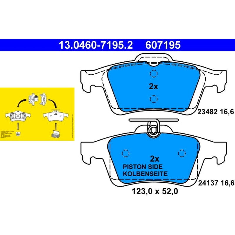 set placute frana,frana disc 13.0460-7195.2 ATE