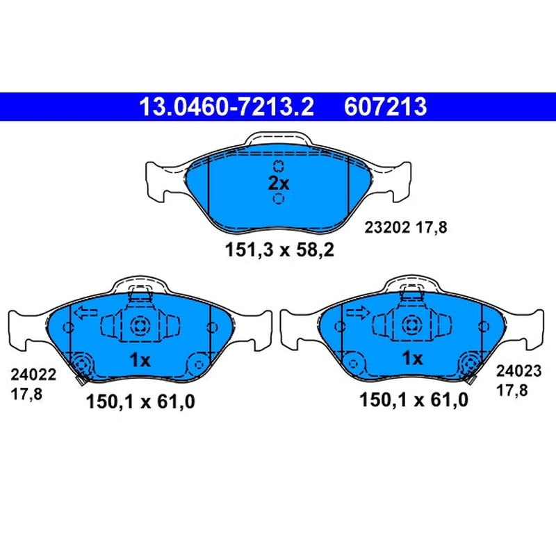 set placute frana,frana disc 13.0460-7213.2 ATE