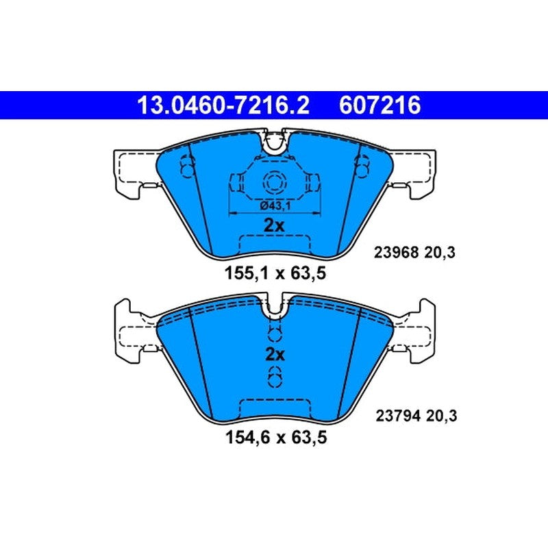 set placute frana,frana disc 13.0460-7216.2 ATE