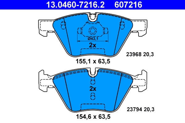 Set placute frana ATE 13.0460-7216.2