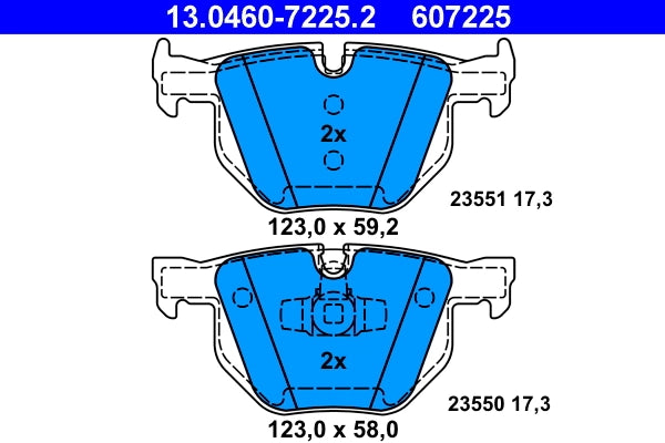 Set placute frana ATE 13.0460-7225.2