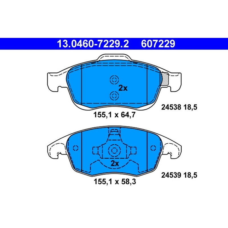 set placute frana,frana disc 13.0460-7229.2 ATE
