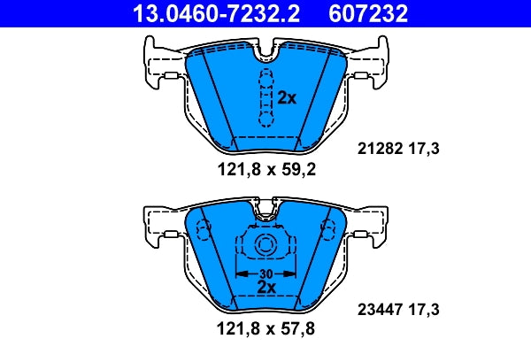 Set placute frana ATE 13.0460-7232.2