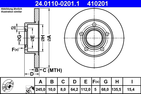 Disc frana ATE 24.0110-0201.1