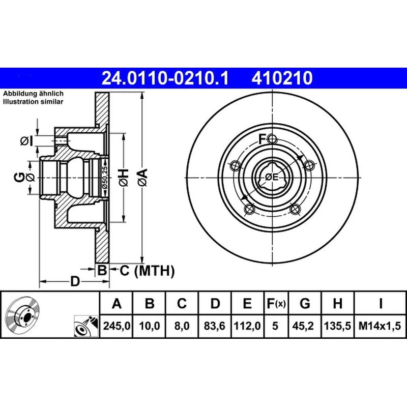 Disc frana 24.0110-0210.1 ATE