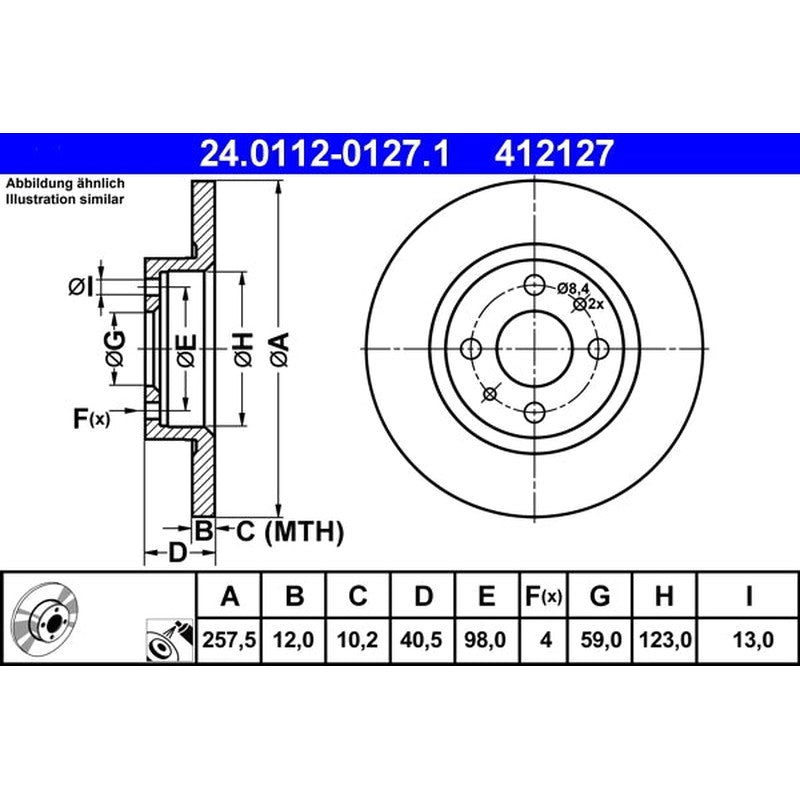 Disc frana 24.0112-0127.1 ATE
