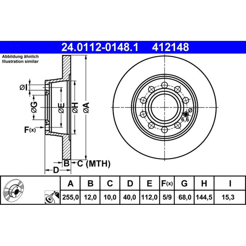 Disc frana 24.0112-0148.1 ATE