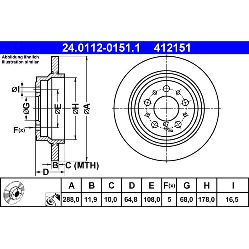Disc frana 24.0112-0151.1 ATE