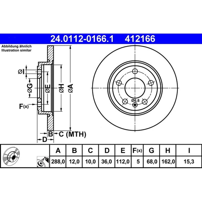 Disc frana ATE 24.0112-0166.1