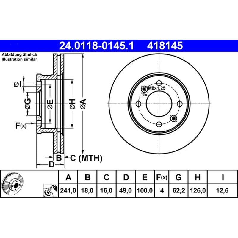 Disc frana 24.0118-0145.1 ATE