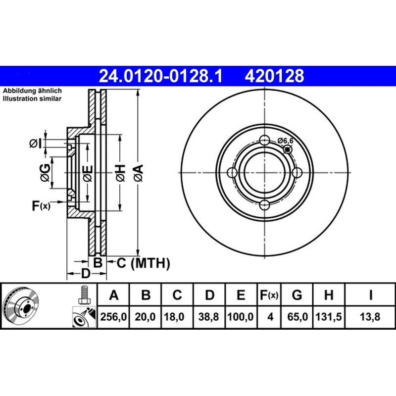 Disc frana 24.0120-0128.1 ATE