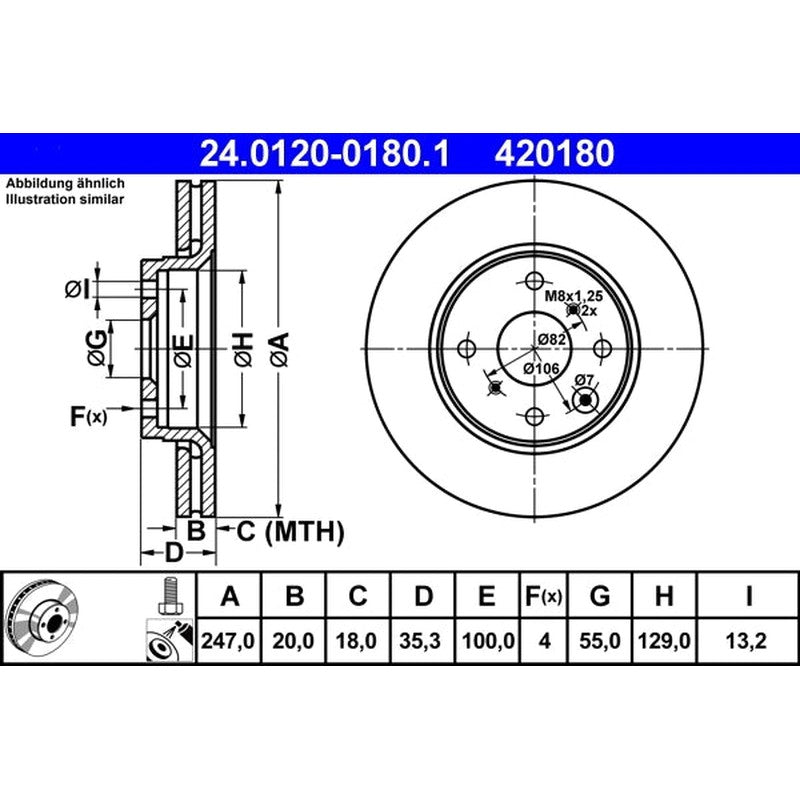 Disc frana ATE 24.0120-0180.1