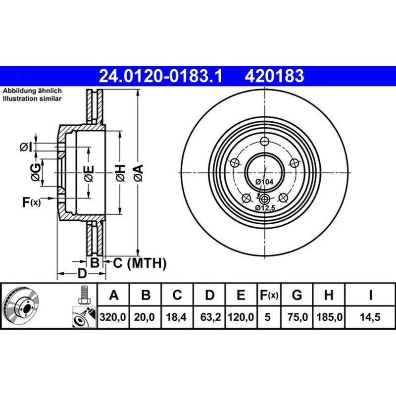 Disc frana 24.0120-0183.1 ATE