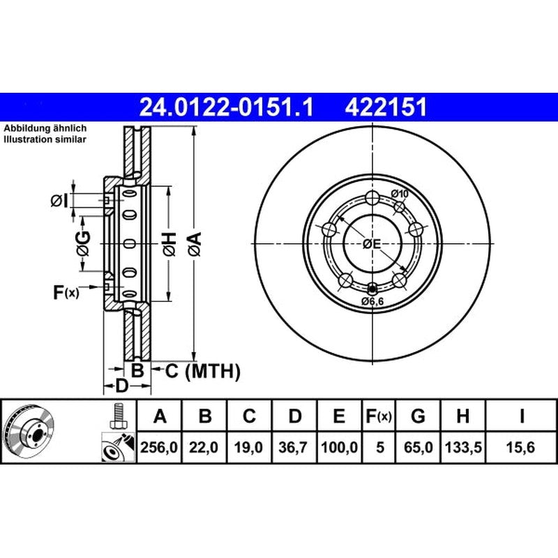 Disc frana 24.0122-0151.1 ATE