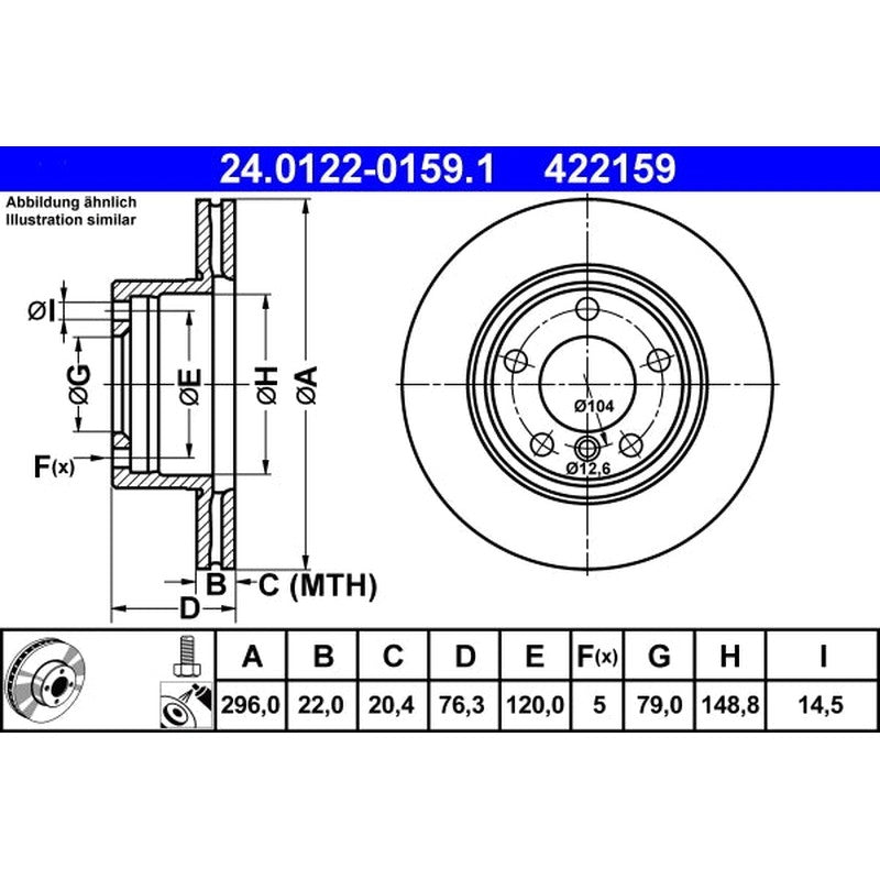 Disc frana ATE 24.0122-0159.1
