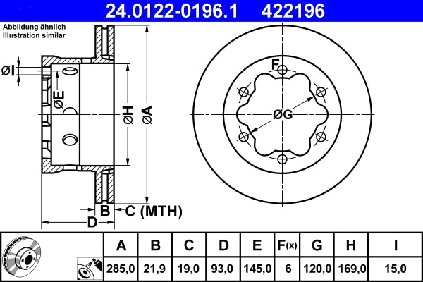 Disc frana ATE 24.0122-0196.1