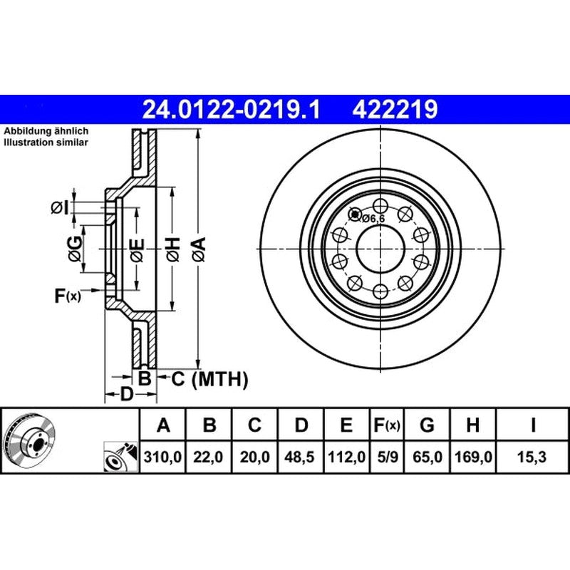 Disc frana ATE 24.0122-0219.1