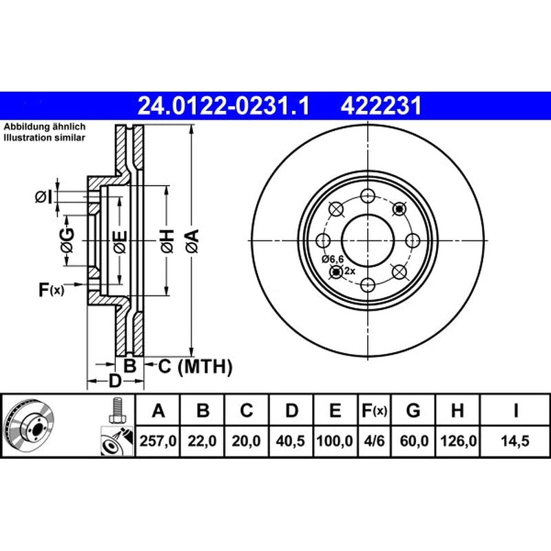 Disc frana 24.0122-0231.1 ATE