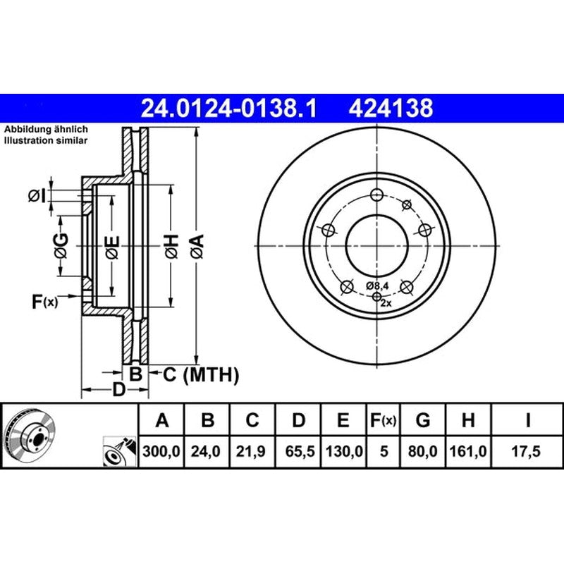 Disc frana 24.0124-0138.1 ATE