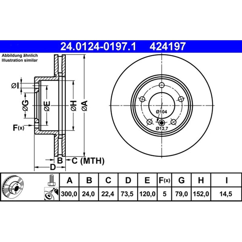 Disc frana 24.0124-0197.1 ATE