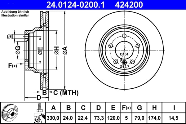 Disc frana ATE 24.0124-0200.1