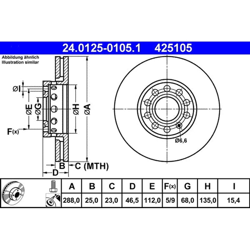 Disc frana ATE 24.0125-0105.1