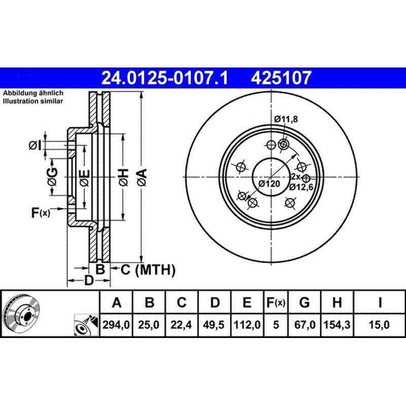 Disc frana ATE 24.0125-0107.1