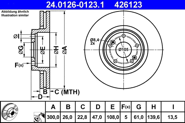 Disc frana ATE 24.0126-0123.1