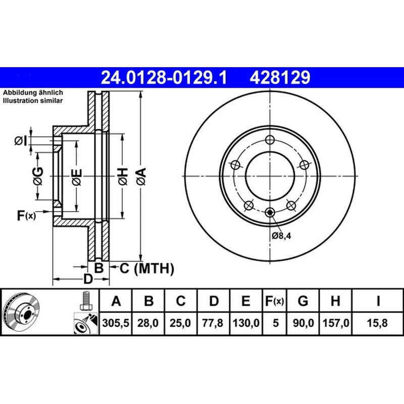 Disc frana 24.0128-0129.1 ATE