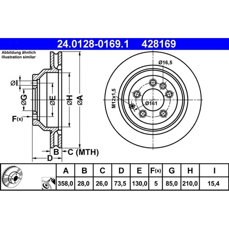 Disc frana 24.0128-0169.1 ATE