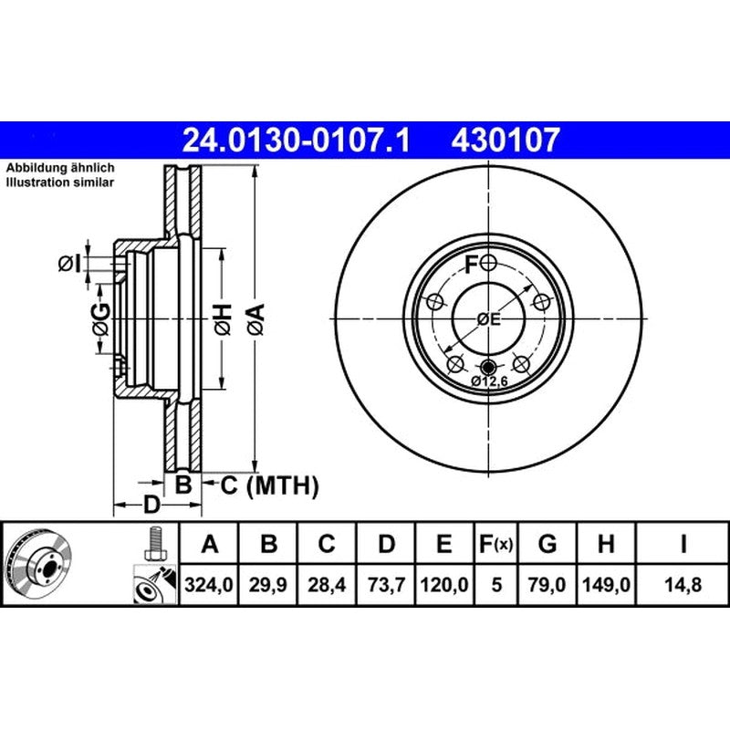 Disc frana 24.0130-0107.1 ATE