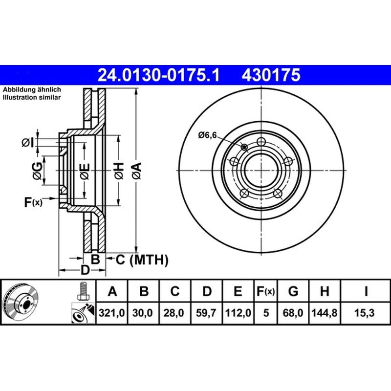 Disc frana 24.0130-0175.1 ATE