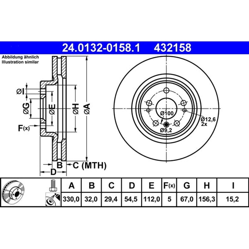 Disc frana 24.0132-0158.1 ATE