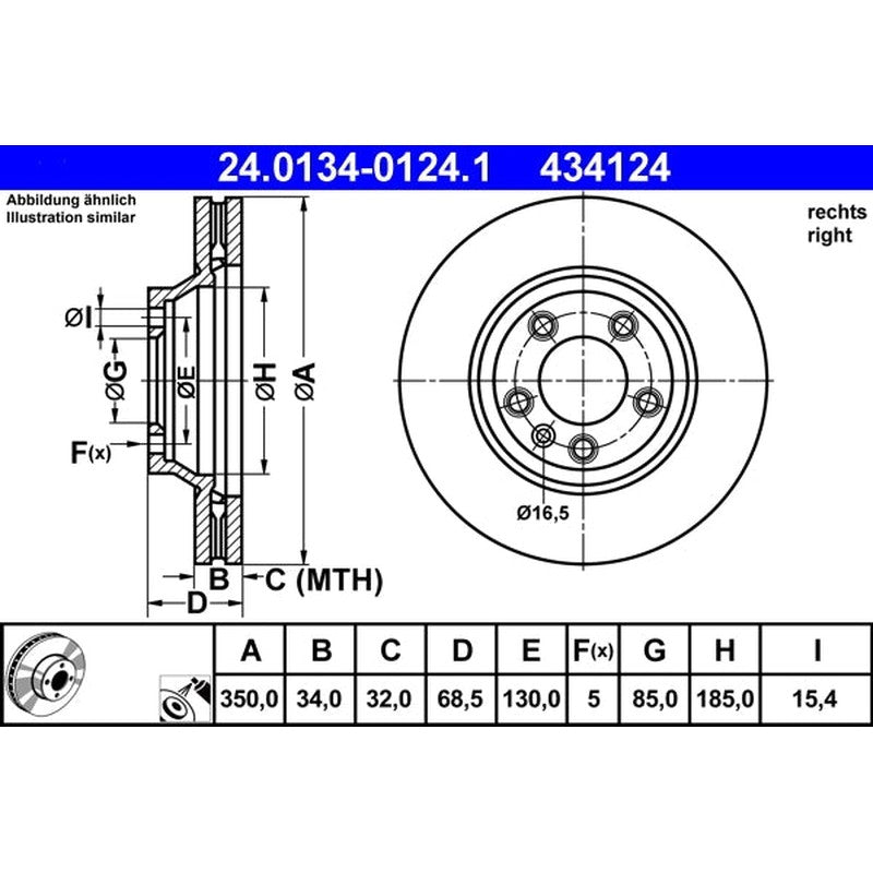 Disc frana 24.0134-0124.1 ATE