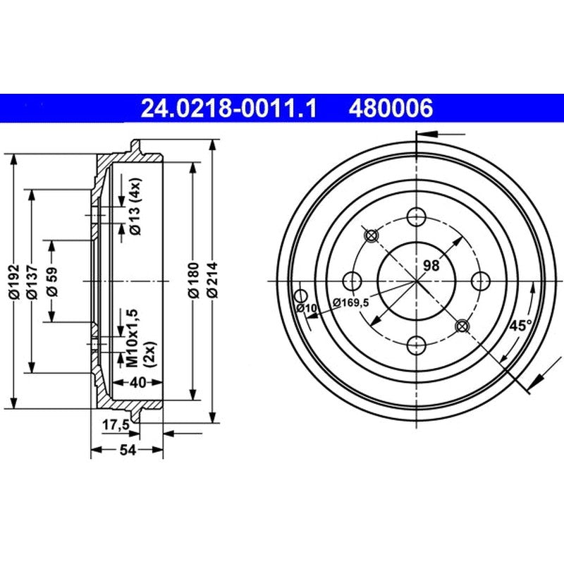 Tambur frana 24.0218-0011.1 ATE