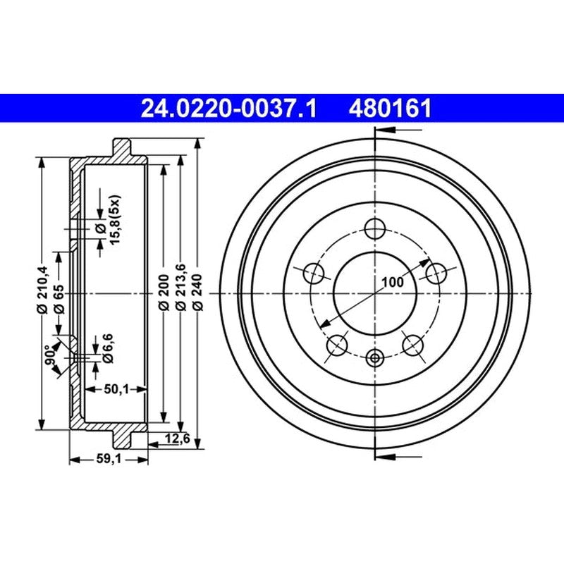 Tambur frana 24.0220-0037.1 ATE