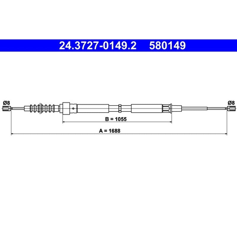 Cablu, frana de parcare 24.3727-0149.2 ATE