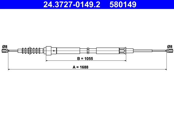 Cablu frana de mana ATE 24.3727-0149.2