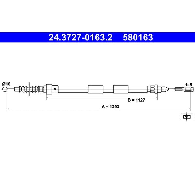 Cablu, frana de parcare 24.3727-0163.2 ATE