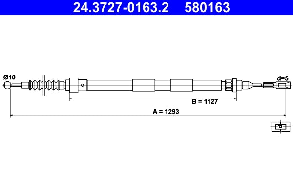 Cablu frana de mana ATE 24.3727-0163.2