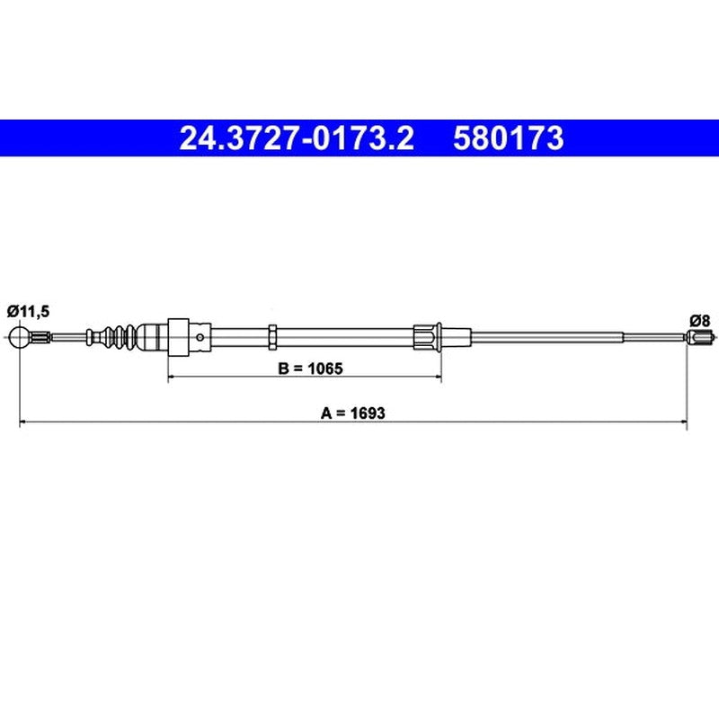 Cablu, frana de parcare 24.3727-0173.2 ATE