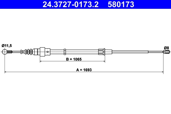 Cablu frana de mana ATE 24.3727-0173.2