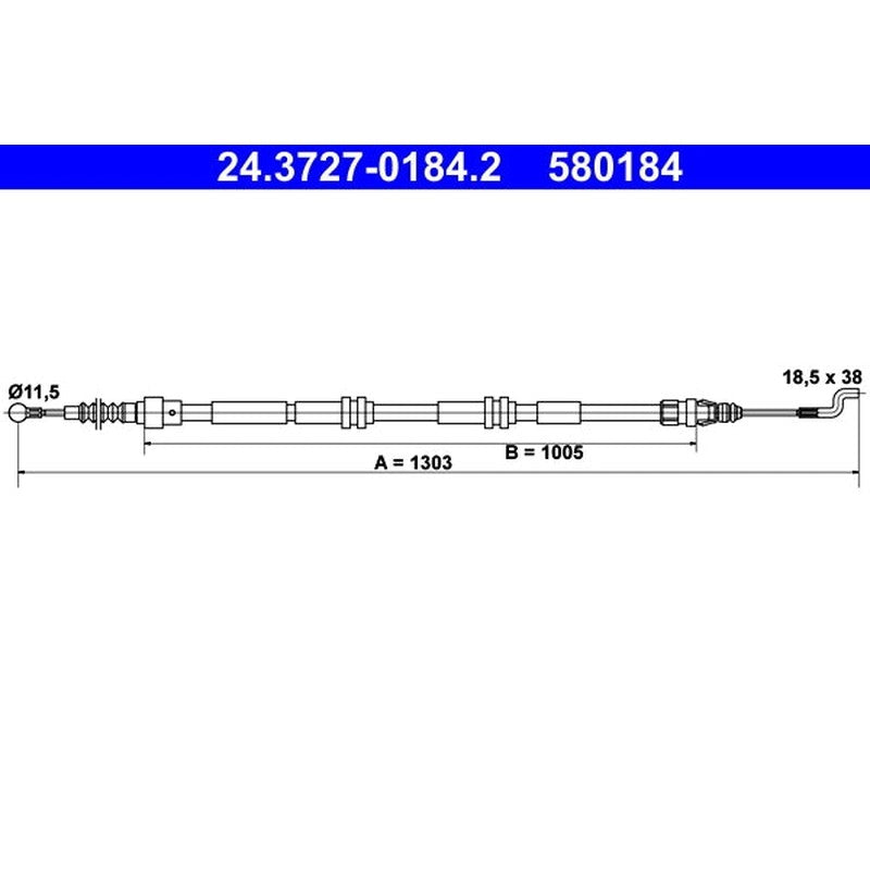 Cablu frana de mana ATE 24.3727-0184.2