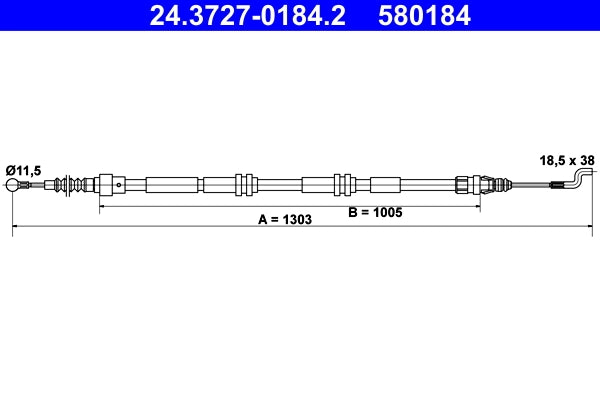 Cablu frana de mana ATE 24.3727-0184.2