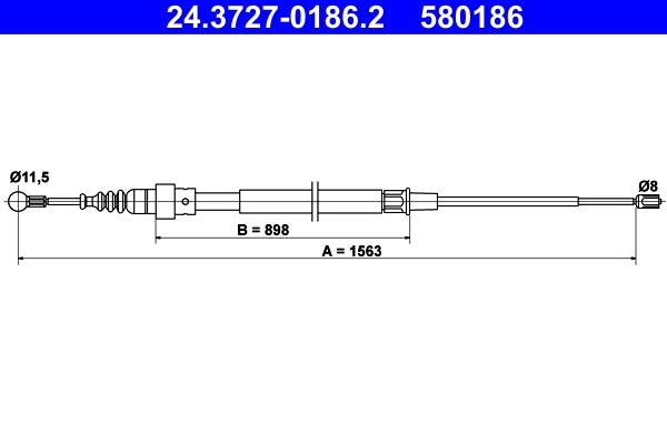 Cablu frana de mana ATE 24.3727-0186.2
