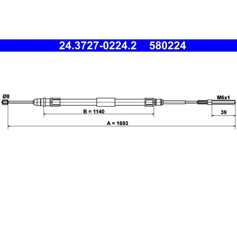 Cablu frana de mana ATE 24.3727-0224.2