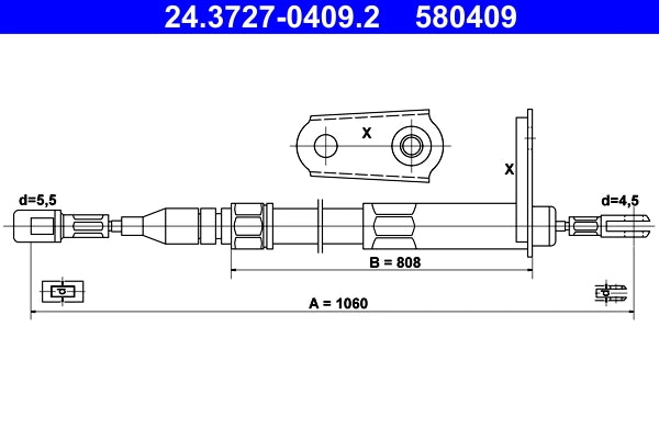 Cablu frana de mana ATE 24.3727-0409.2
