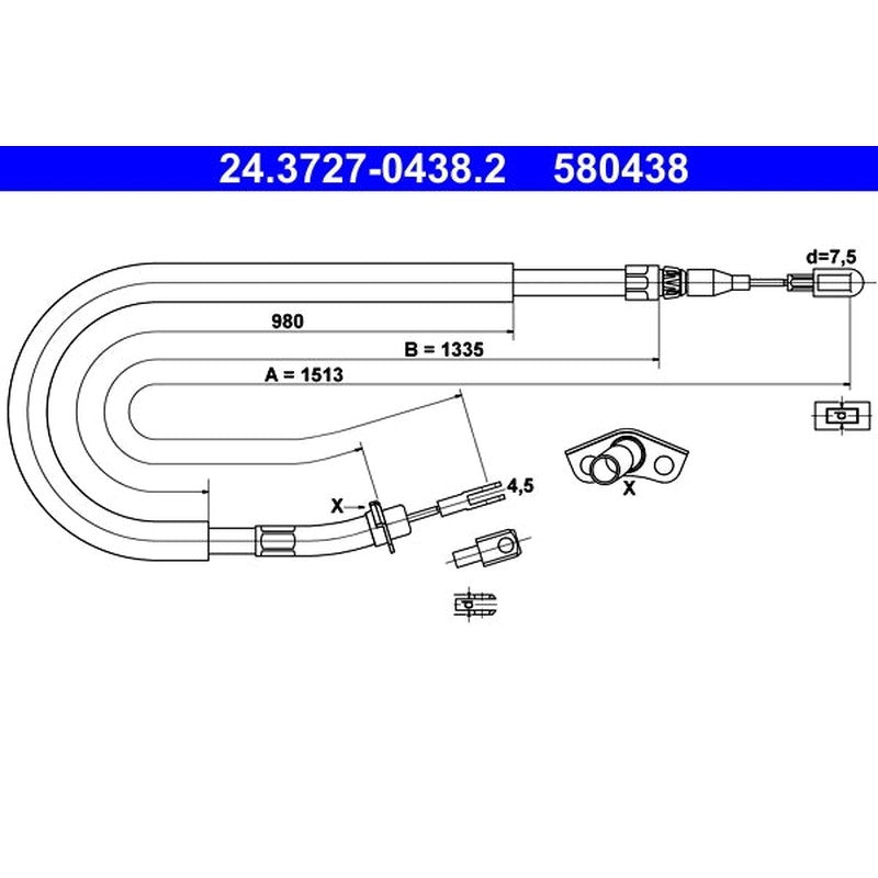 Cablu frana de mana ATE 24.3727-0438.2