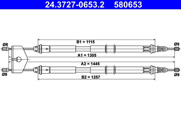 Cablu frana de mana ATE 24.3727-0653.2
