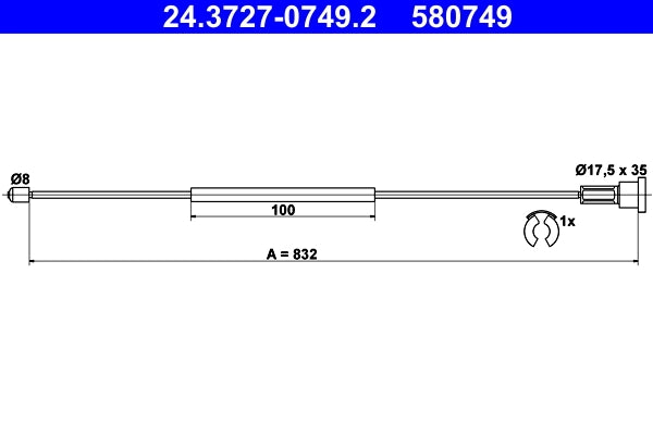 Cablu frana de mana ATE 24.3727-0749.2